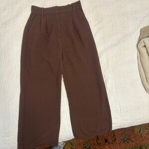 Abercrombie & Fitch Brown High Waist Wide Leg Trousers Size 25S